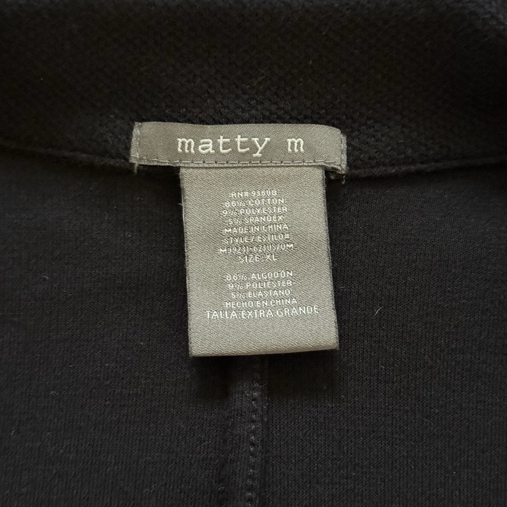 Knit Blazer Womens XL Black Open Pockets Long Sleeve Matty M Business Casual - Picture 2 of 4